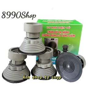 Chân Kê Máy Giặt Bộ 4 Chân Đế Máy Giặt Chống Rung Chống Trơn Trượt Tăng Giảm Chiều Cao Được