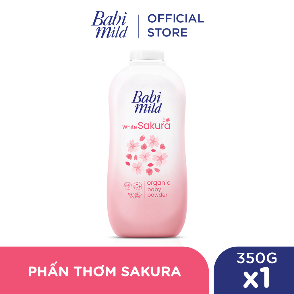 Phấn Rôm Trẻ Em Babi Mild White Sakura 350g