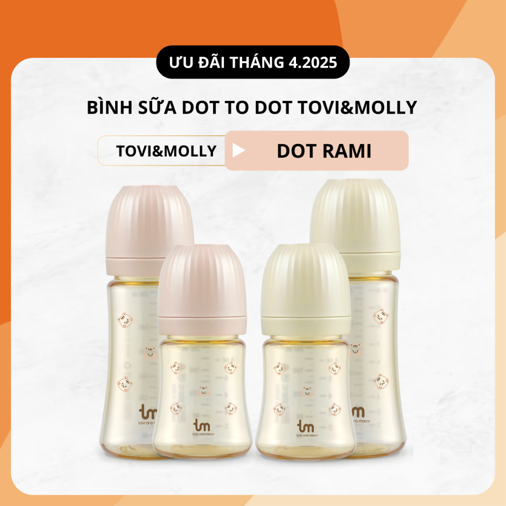 Ảnh BÌNH SỮA TOVI AND MOLLY PPSU DOT RAMI - PHIÊN BẢN SÓC 180ml/280ml 1