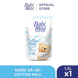 Nước Xả Dịu Nhẹ Cho Bé Babi Mild Cotton Milk 1500ml/túi