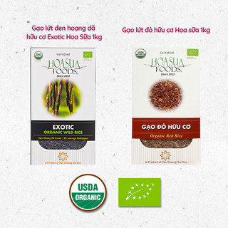 Gạo lứt hữu cơ Hoa Sữa 1kg, gạo lứt đen, lứt đỏ phù hợp với người ăn kiêng