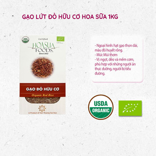 Gạo lứt hữu cơ Hoa Sữa 1kg, gạo lứt đen, lứt đỏ phù hợp với người ăn kiêng