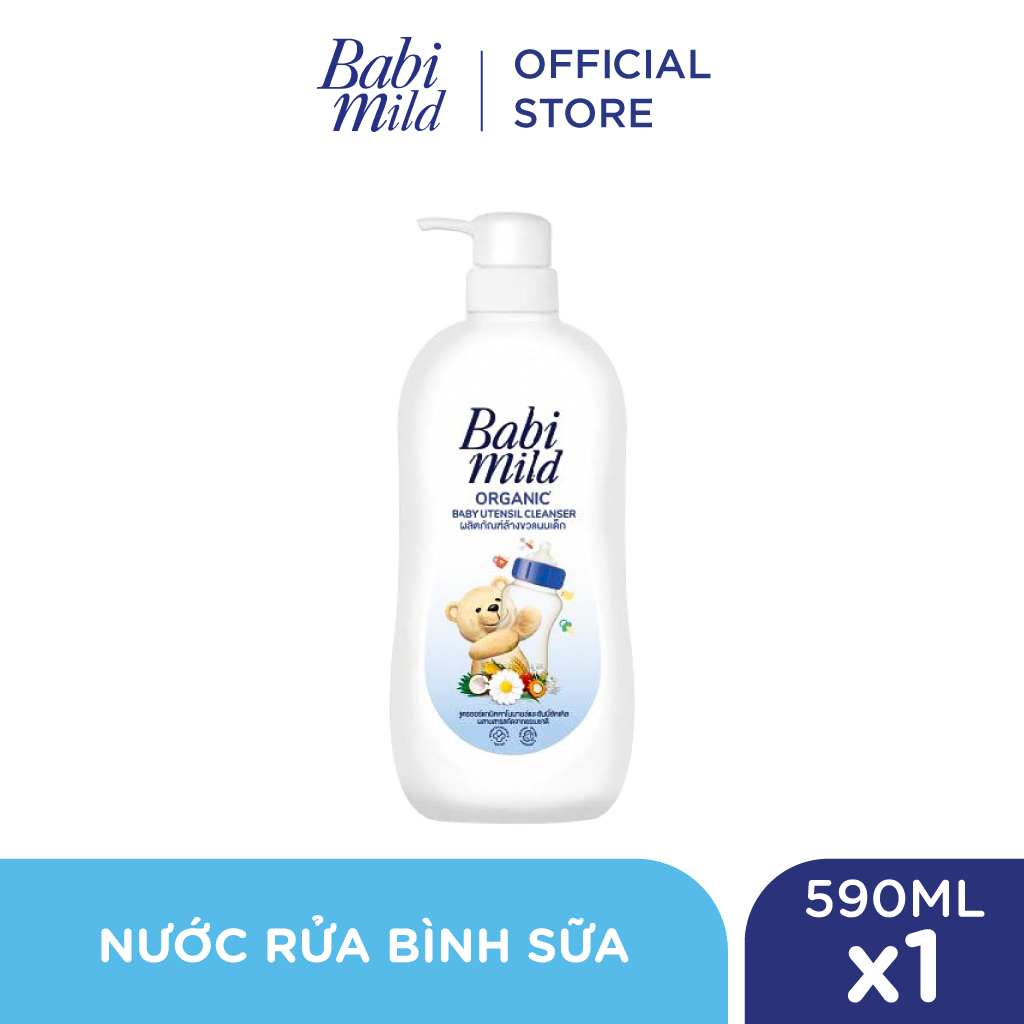Nước Rửa Bình Sữa Cho Bé Babi Mild Utensil Cleaner Chai 590ml