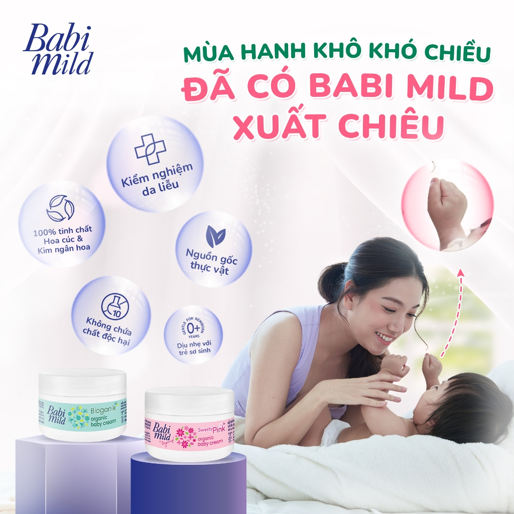 Kem dưỡng da trẻ em Babi Mild hũ 50g