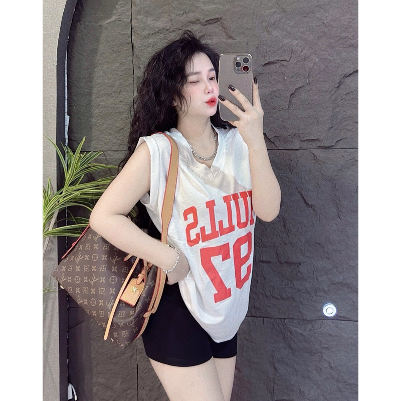 Áo thun ba lỗ sát nách PHOM VỪA , PHOM RỘNG phối chữ trước ( Mã HULL 97 ) Women Nữ