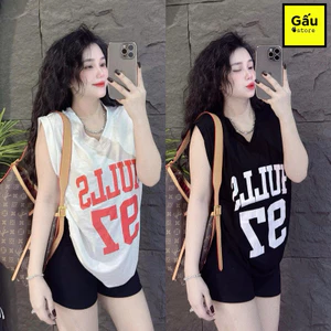 Áo thun ba lỗ sát nách PHOM VỪA , PHOM RỘNG phối chữ trước ( Mã HULL 97 ) Women Nữ