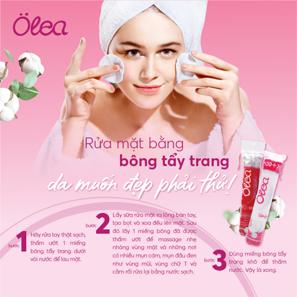 Ảnh Combo 5 gói bông tẩy trang Olea 140 miếng (5x 140) 4
