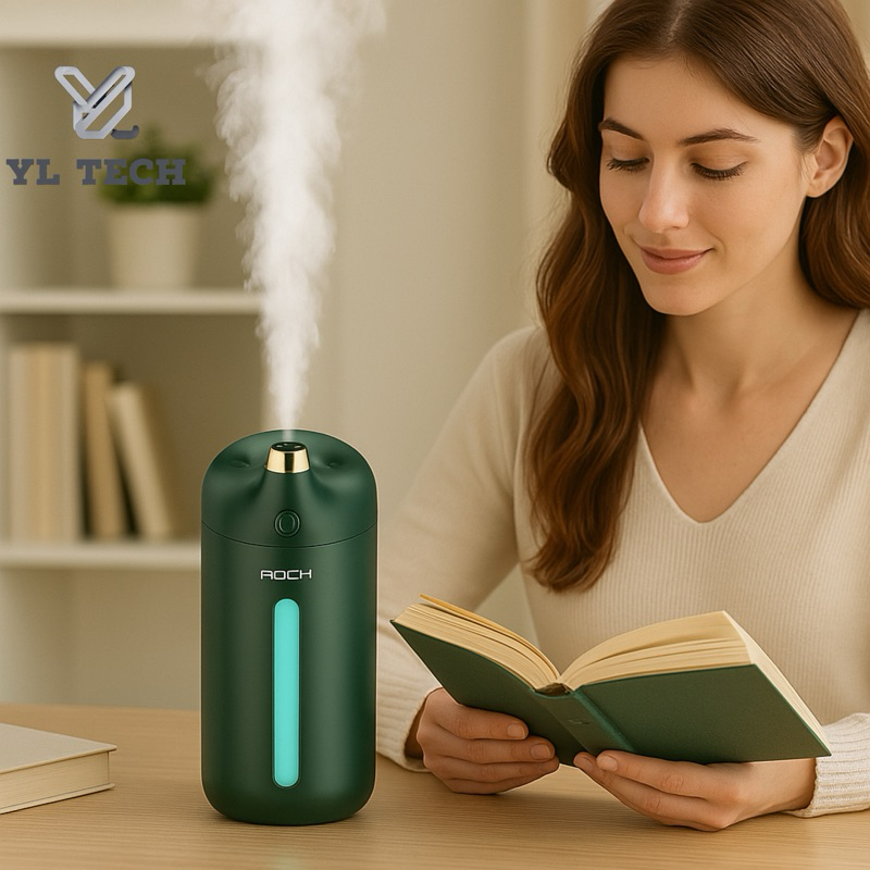 Máy phun sương tạo ẩm siêu âm 3in1 chính hãng Rock - Dùng cho ô tô, bàn làm việc, phòng ngủ nhỏ - Chạy liên tục 12 tiếng