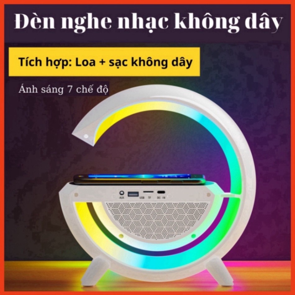 Loa Bluetooth G63 7in1- Loa Bluetooth Kiêm Sạc Không Dây, Đồng hồ, Đèn ngủ Mẫu Hot 2025
