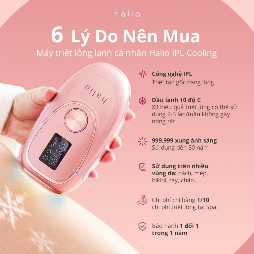 Máy Triệt Lông Lạnh Cá Nhân Halio IPL Cooling Hair Removal Device - Bảo hành chính hãng 24 tháng