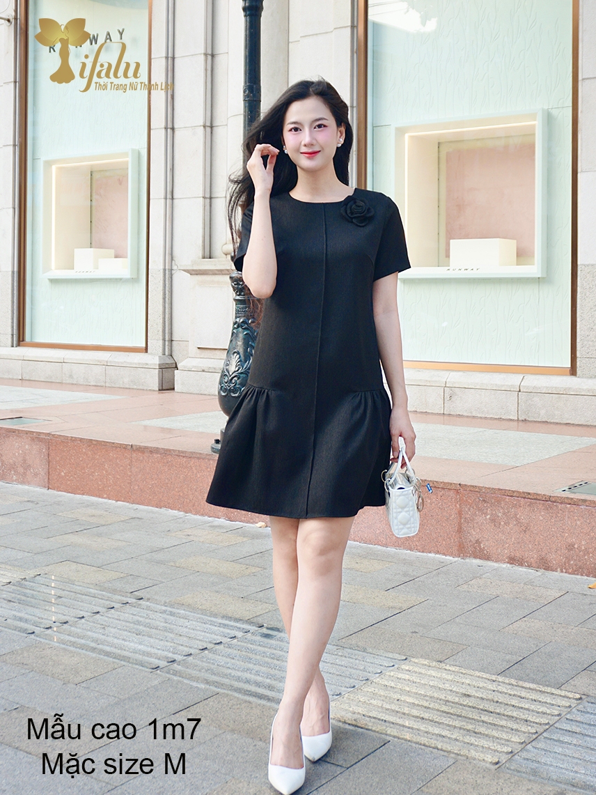 Ảnh TIFALU - Đầm suông bigsize màu đen sang trọng - ZOL333BLK 2