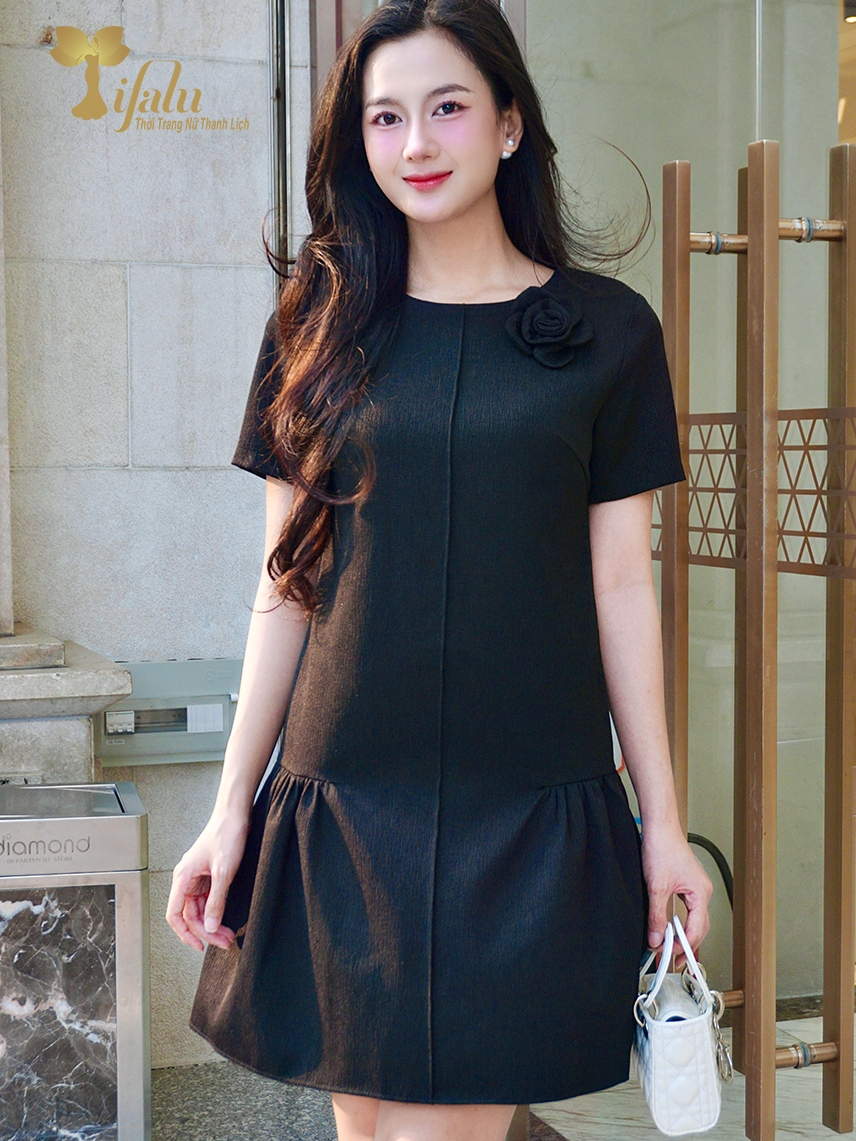 Ảnh TIFALU - Đầm suông bigsize màu đen sang trọng - ZOL333BLK 4