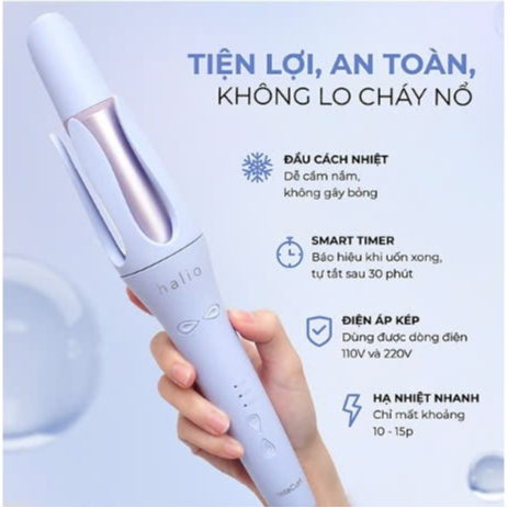 Máy uốn tóc tự xoay Halio instaCurl Premium Automatic Hair Styler - Bảo hành chính hãng 24 tháng