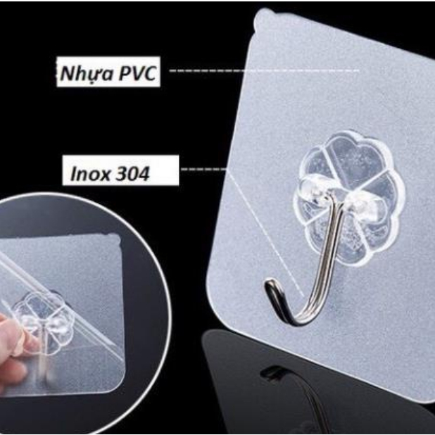 Set 10 Móc Dán Tường Siêu Dính Trong Suốt Chịu Lực Tốt Chắc Chắn DASEP