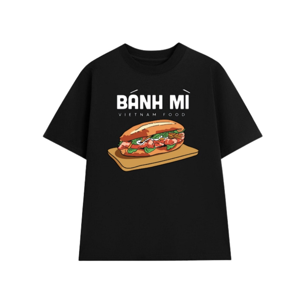 Áo phông cổ tròn unisex in hình CHIẾC BÁNH MÌ chất liệu cotton thoáng mát mềm mịn phù hợp cho mùa hè TA288