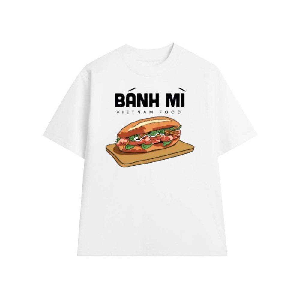 Áo phông cổ tròn unisex in hình CHIẾC BÁNH MÌ chất liệu cotton thoáng mát mềm mịn phù hợp cho mùa hè TA288