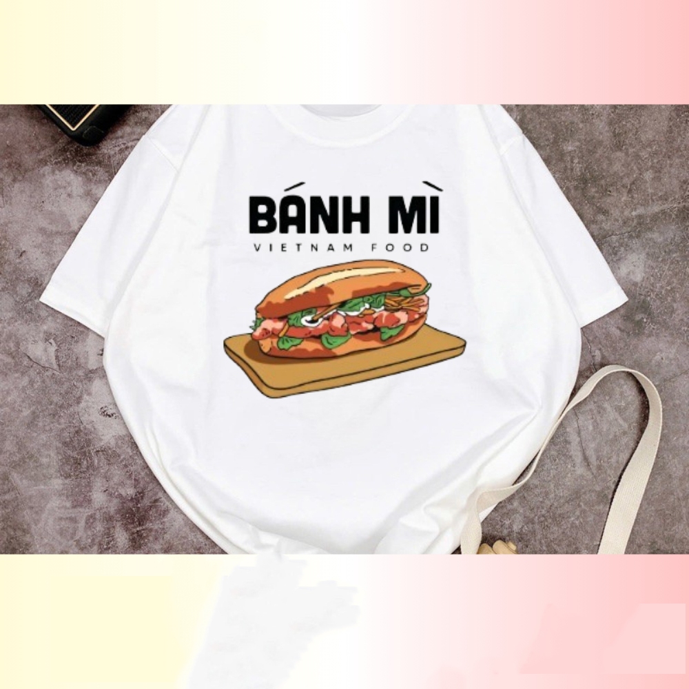 Áo phông cổ tròn unisex in hình CHIẾC BÁNH MÌ chất liệu cotton thoáng mát mềm mịn phù hợp cho mùa hè TA288