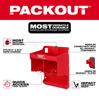 Giá Treo Máy Milwaukee PACKOUT™ 48-22-8343 - Treo Máy Khoan Pin M12-M18, Chịu Tải lên đến 11kg