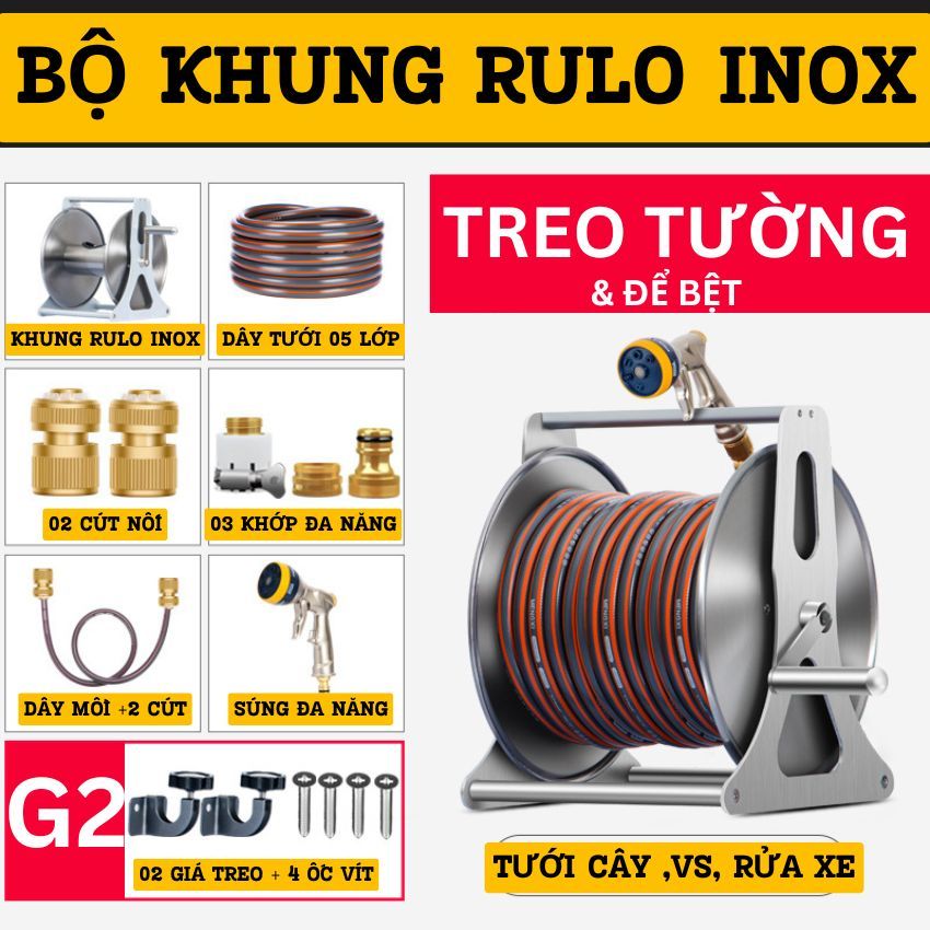 Bộ khung rulo inox G2 lionking dây 5 lớp phi 16, 18 | Shopee Việt Nam