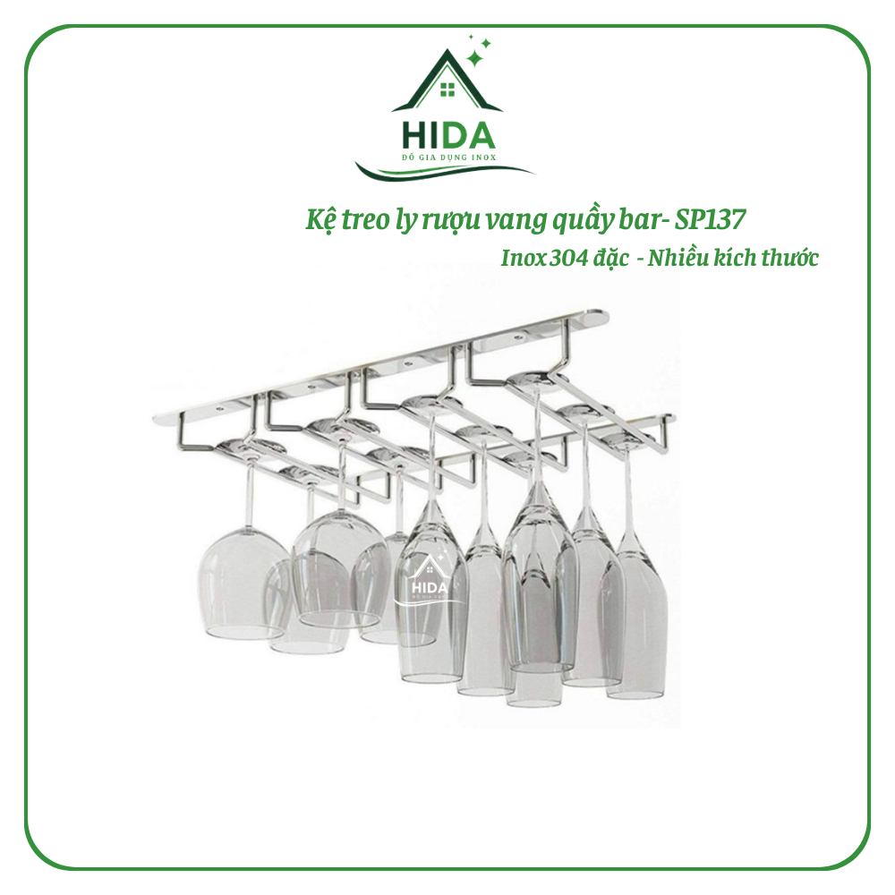 Kệ treo ly rượu vang quầy bar Inox 304 PHÁT ĐẠT, giá treo ly rượu vang ...