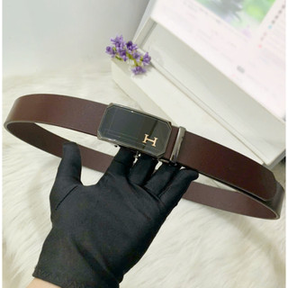 Thắt lưng da bò nam dây nịt khóa lăn phong cách hàn quốc sáng bóng
