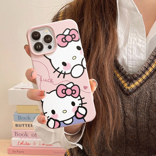 Ốp Lưng iPhone TPU Hoạ Tiết Da Mềm Hello Cat Luck Chống Sốc, Bảo Vệ Camera - iP X/XS/11/12/13/14/15/16/17/Plus/Pro/Max