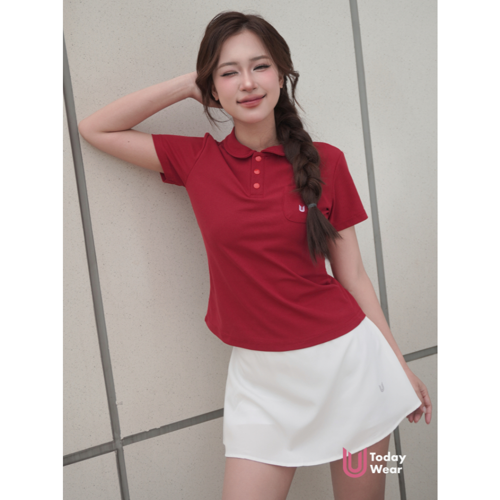 Ảnh Áo thun polo thể thao nữ cổ lá sen Ferry Short Top cộc tay chất cotton cá sấu chơi tennis cầu lông Today U Wear 4