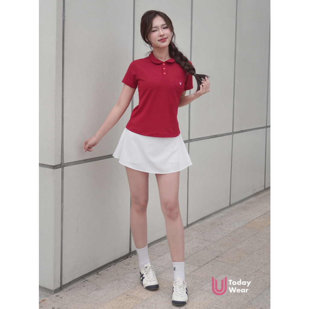 Ảnh Áo thun polo thể thao nữ cổ lá sen Ferry Short Top cộc tay chất cotton cá sấu chơi tennis cầu lông Today U Wear 2