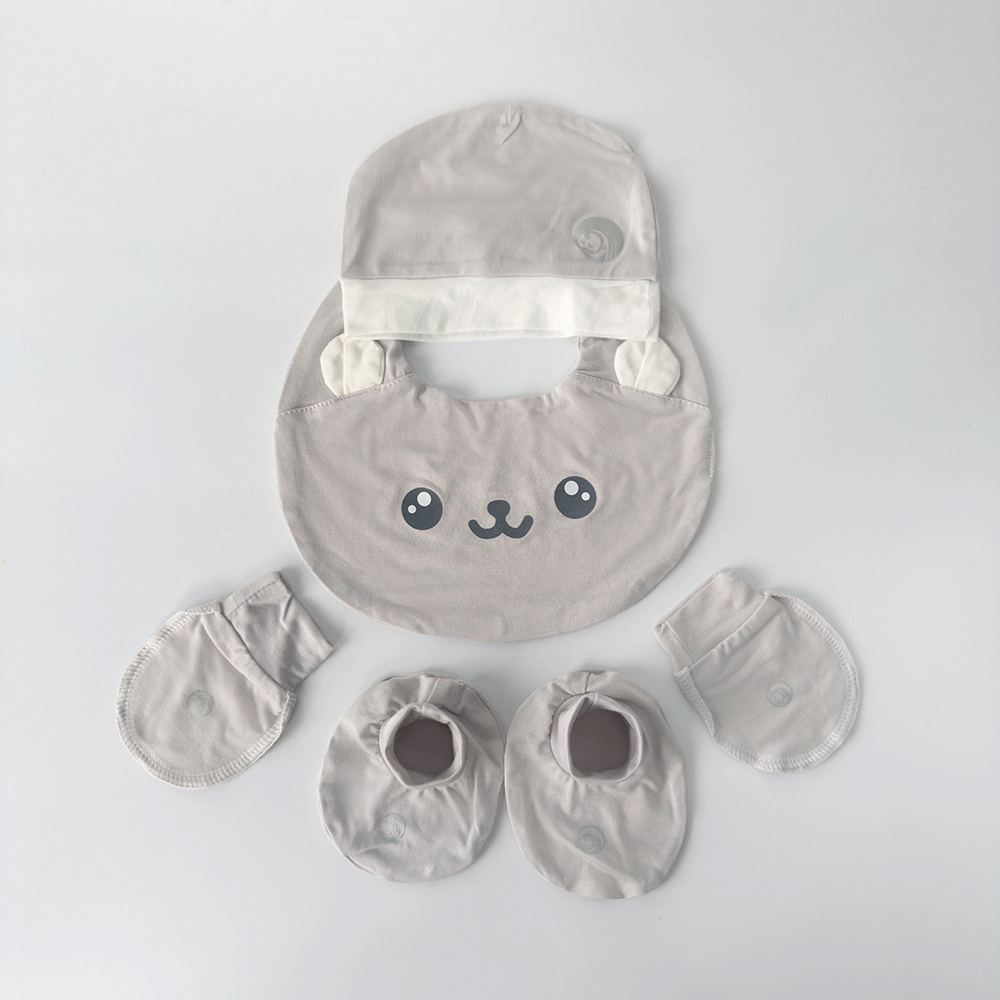 Combo Mũ+Yếm+BTC Sơ Sinh Anminaza Vải Sơi Tre Petit Lành Tính An Toàn Cho Bé - Hàng Chính Hãng AMI03574