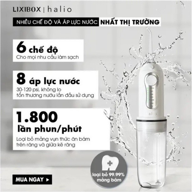 Máy tăm nước cầm tay Halio Professional Cordless Oral Irrigator - Bảo hành chính hãng 24 tháng