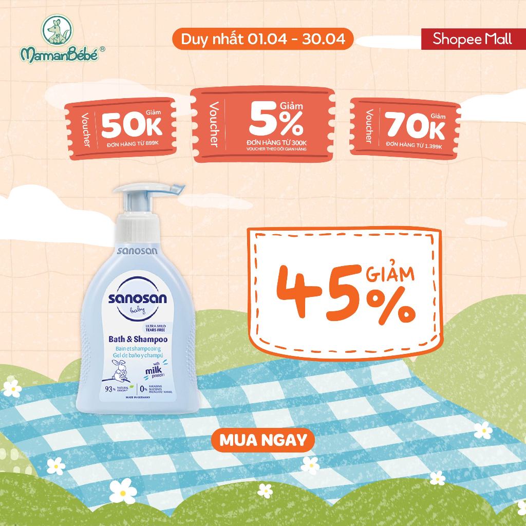 Ảnh Sữa tắm gội Sanosan Baby với protein sữa thủy phân 0M+ 200ml 1