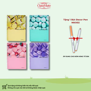 Sổ Lò Xo Kẻ Caro 180/200 Trang A5/A6/A7/B5 CLASSMATE MACARON, Sổ Tay Ghi Chép, Take Note, Bujo - 100gsm 20-001B5/A5