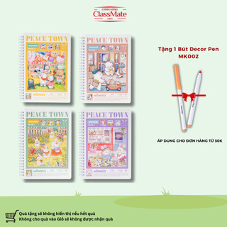 Sổ Lò Xo A5 Kẻ Ngang 120 Trang MONDEZ, Sổ Tay Lò Xo Peace Town Định Lượng 60gsm Dùng Ghi Chép, Take Note S001