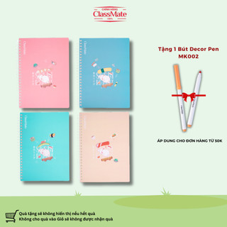 Sổ Lò Xo Mềm Kẻ Ngang A5/B5 CLASSMATE Sushi Rabit 200 Trang Thiết Kế Lò Xo Nhựa Mềm An Toàn 20-034A5/B5