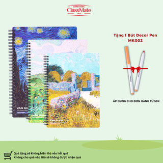 Sổ Lò Xo B5 CLASSMATE VanGogh Dòng Kẻ Chấm Dot Grid 160Trang Bìa Cứng Cáp Định Lượng 100gsm 16-003B5