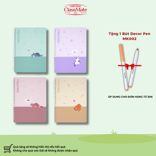Sổ Lò Xo Kẻ Ngang A5/B5 CLASSMATE Lazy Kitten 200 Trang, Sổ Tay Bìa Cứng Dùng Ghi Chép, Take Note, Bujo 20-007A5/B5
