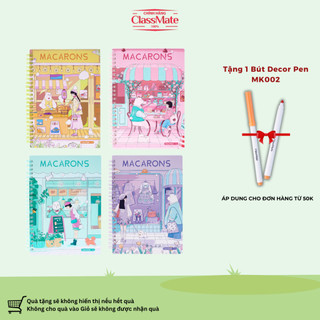 Sổ Lò Xo Kẻ Ngang A5/B5 200 Trang Gáy Xoắn CLASSMATE Macaron Girls Dùng Ghi Chép, Take Note, Planner 20-002A5/B5
