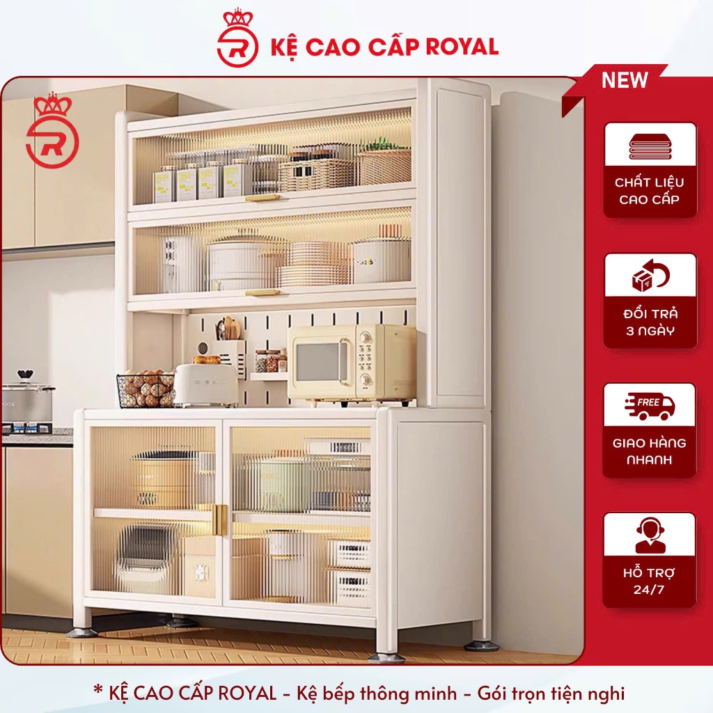 Kệ tủ bếp đa năng ROYAL  tủ nhà bếp 6 tầng nhiều kích thước có bánh xe tiện lợi chắc chắn