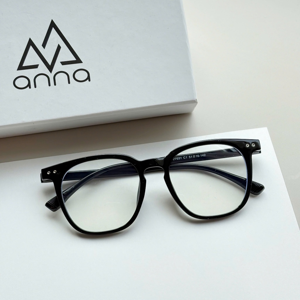 Ảnh Gọng kính cận thời trang nam nữ ANNA dáng vuông nhựa dẻo mắt to unisex cá tính OL 27031 1