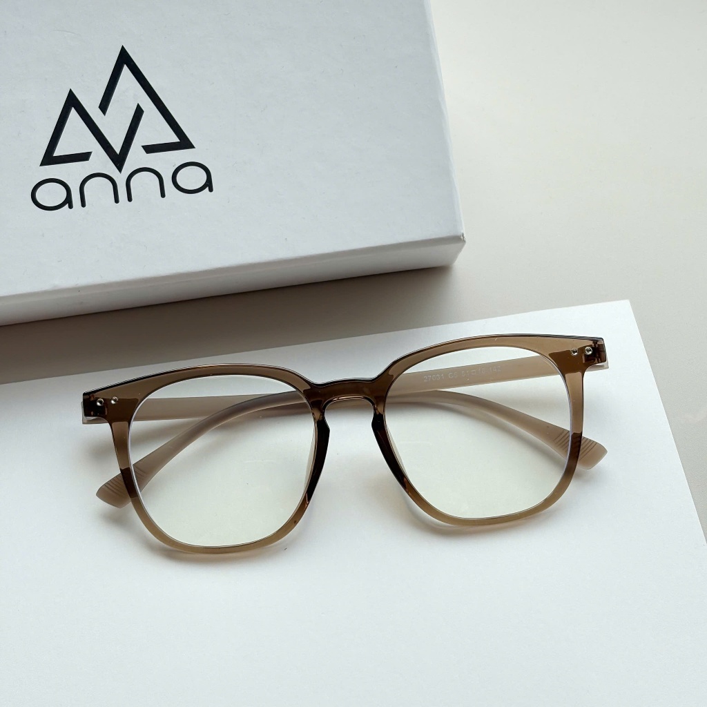 Ảnh Gọng kính cận thời trang nam nữ ANNA dáng vuông nhựa dẻo mắt to unisex cá tính OL 27031 2