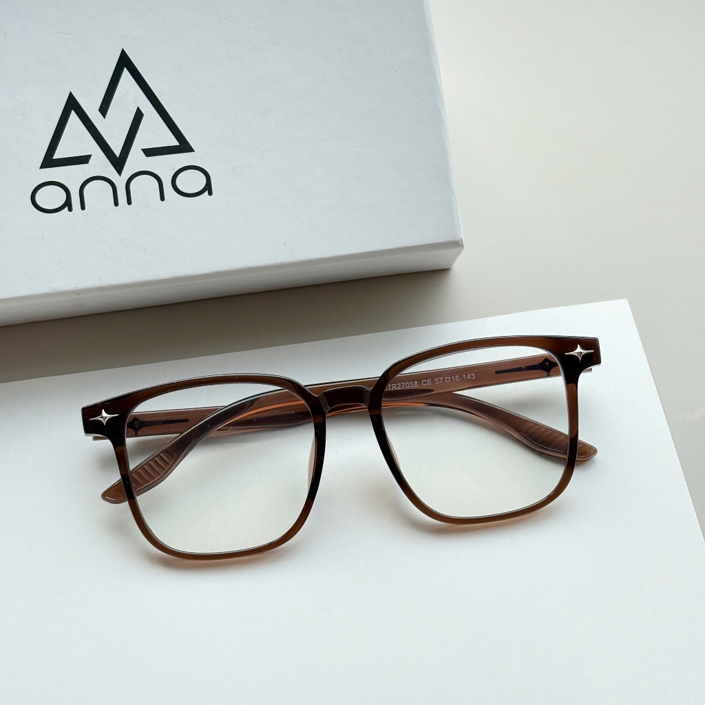 Ảnh Gọng kính cận thời trang nam nữ ANNA dáng vuông nhựa dẻo mắt to unisex cá tính OL 27058 1