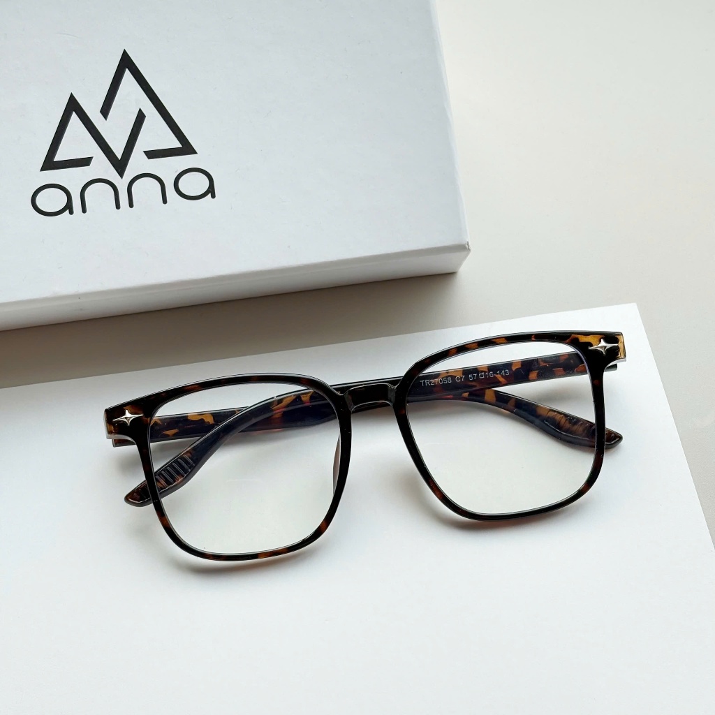Ảnh Gọng kính cận thời trang nam nữ ANNA dáng vuông nhựa dẻo mắt to unisex cá tính OL 27058 3