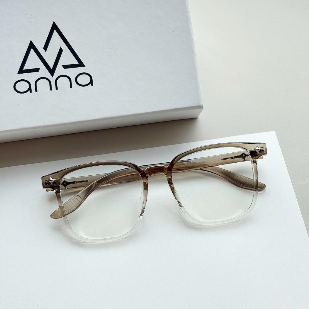 Ảnh Gọng kính cận thời trang nam nữ ANNA dáng vuông nhựa dẻo mắt to unisex cá tính OL 27058 2