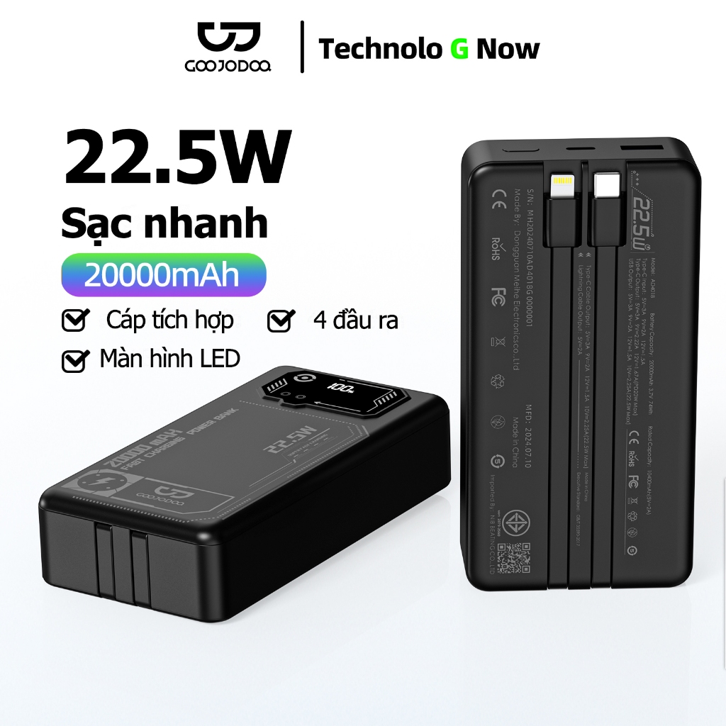 Sạc dự phòng GOOJODOQ 20000mAh