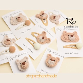 Ghim cài áo gấu nâu kem dễ thương huy hiệu 3cm |Pin, trâm cài balo, cặp, huy hiệu |Shop Rô Handmade