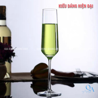 Bộ 6 ly thuỷ tinh uống vang CHAMPAGNE cao cấp | Ly sâm panh thuỷ tinh | Phong Cách LUXURY 200ML