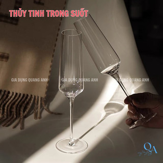 Bộ 6 ly thuỷ tinh uống vang CHAMPAGNE cao cấp | Ly sâm panh thuỷ tinh | Phong Cách LUXURY 200ML