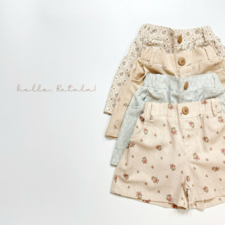 Quần đùi LINEN HOA NHÍ cho bé Batala Kids, quần short đùi bé gái chất liệu Linen hoa nhí 2025