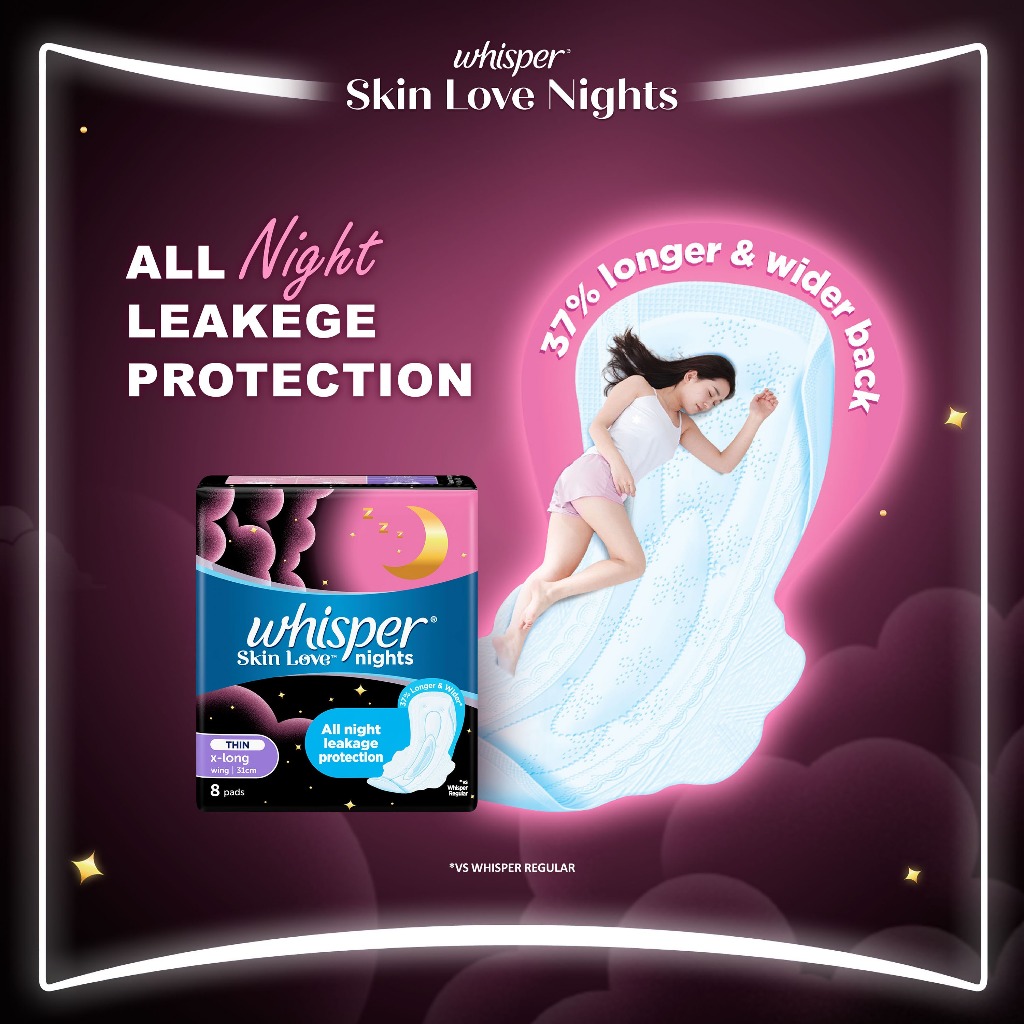 Ảnh -  Combo 2 gói Băng Vệ Sinh WHISPER Skin Love 31CM Dành Cho Ban Đêm Gói 8 Miếng 3
