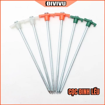 Cọc Lều Dạ Quang Cắm Trại , Cọc Đinh Lều Cắm Trại , Cắm Đất Dài 25cm Thép Không Rỉ Mang Đi Cắm Trại